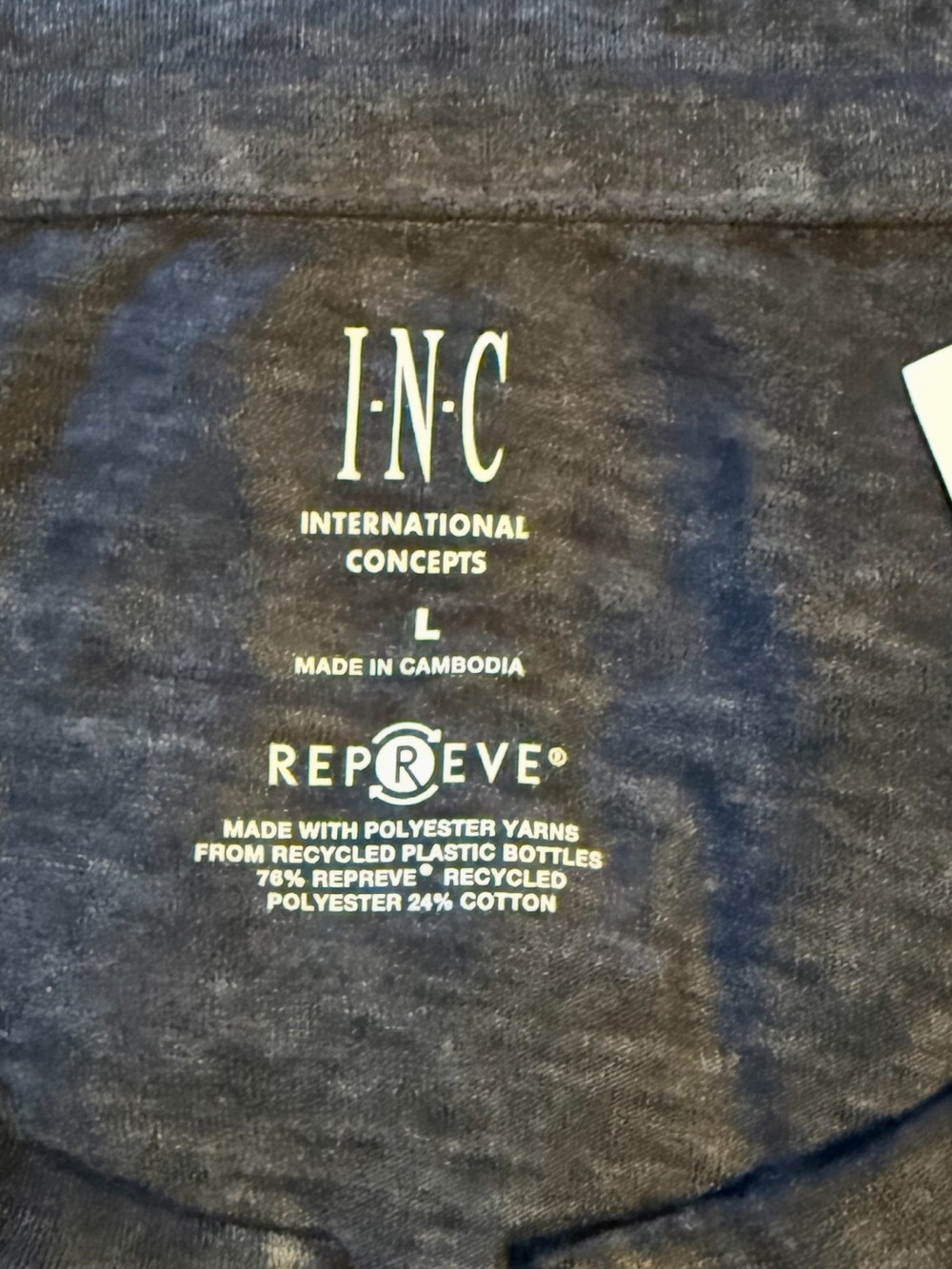 Mens NWT INC notched or split neckline short sleeve shirt size large - Picture 3 of 10